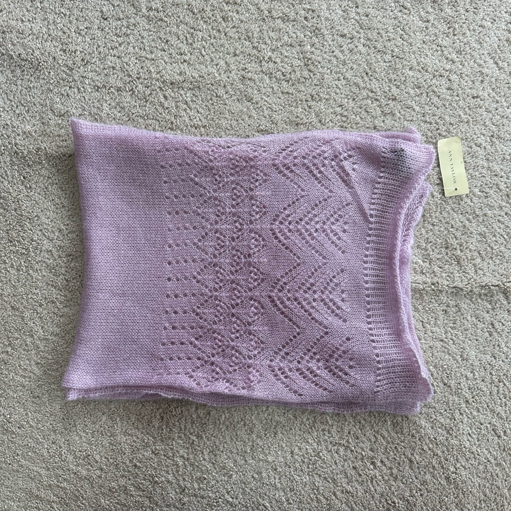 Brand New Ann Taylor Lilac Knit Mohair Scarf